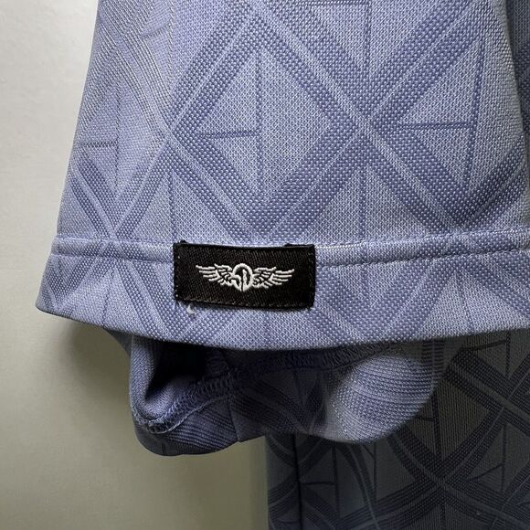 Straight Down Tullymore Golf Polo Mens Size XL Blue Geometric Diamonds Embroider - Picture 5 of 12